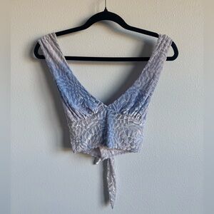 Urban Outfitters Blue, Purple and Gray Mosaic Crop Top